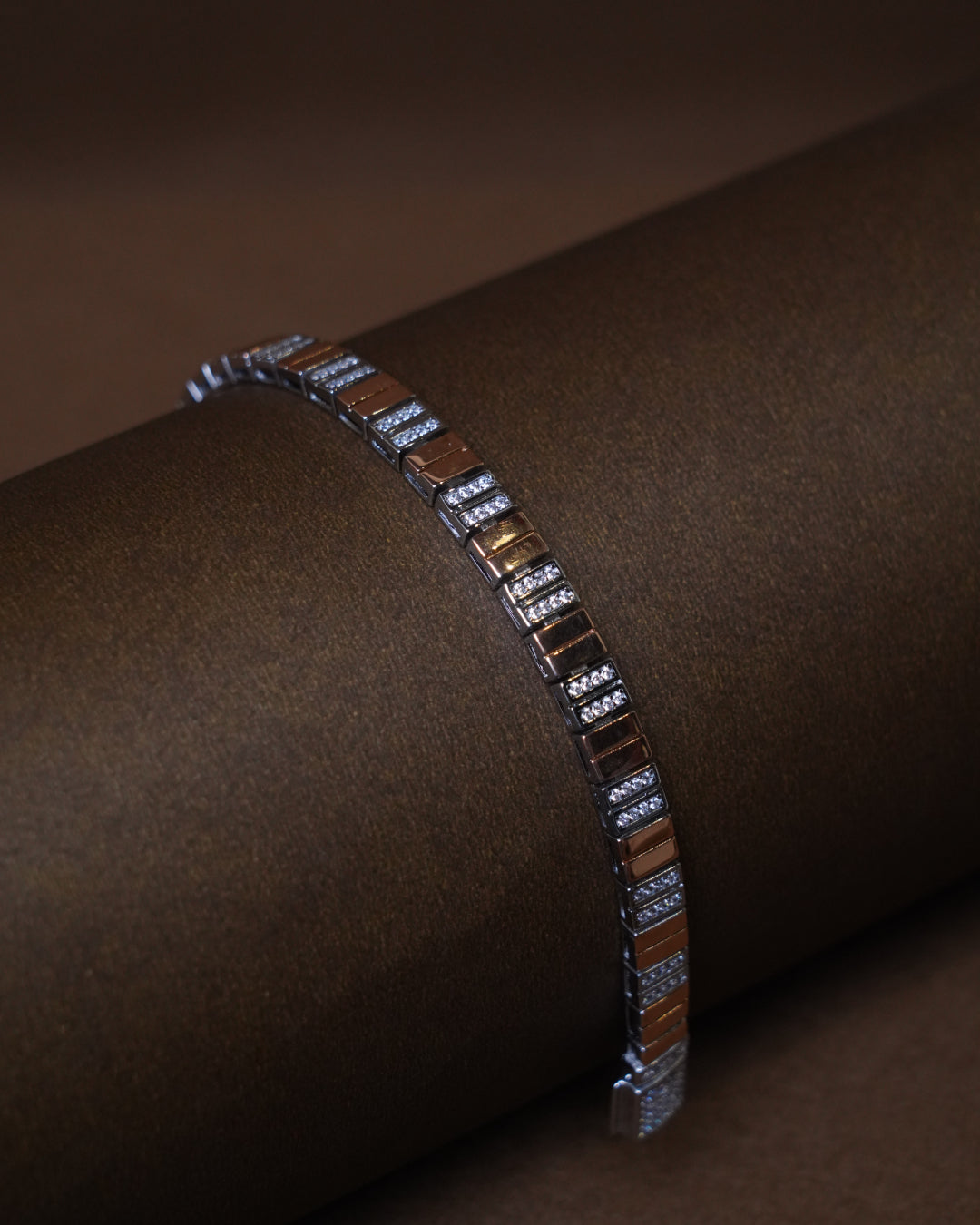 Premium Two-Tone Crystal Link Bracelet (8 Inch)