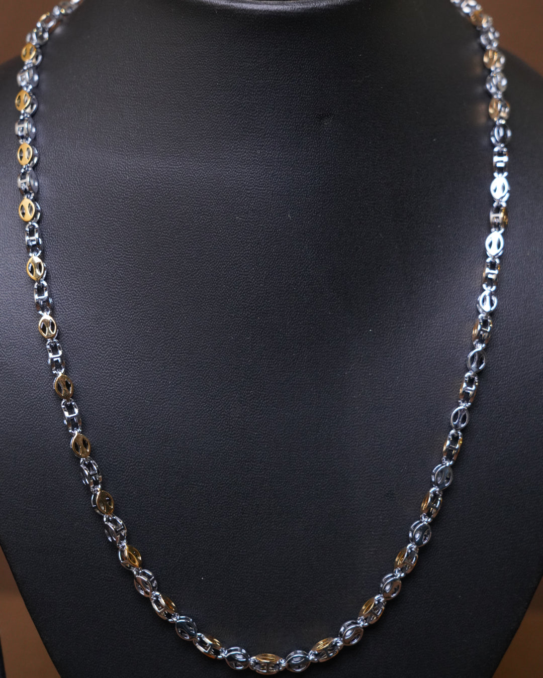 Two-Tone Oval Link Chain – 20 Inch