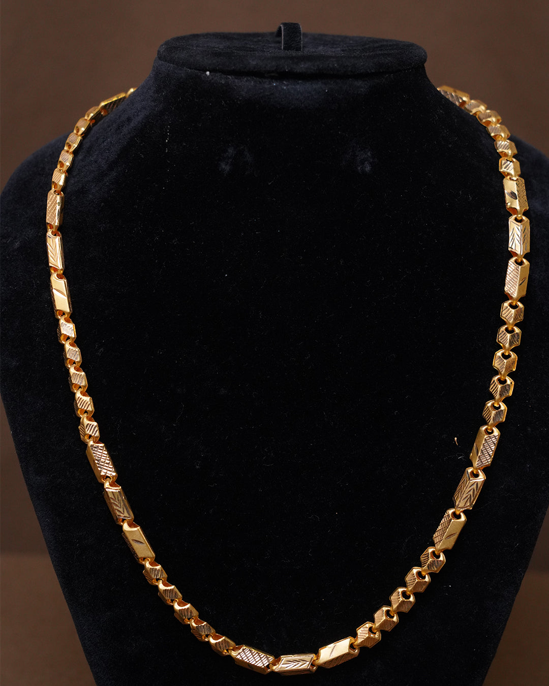 Premium Solid Gold Textured Link Chain