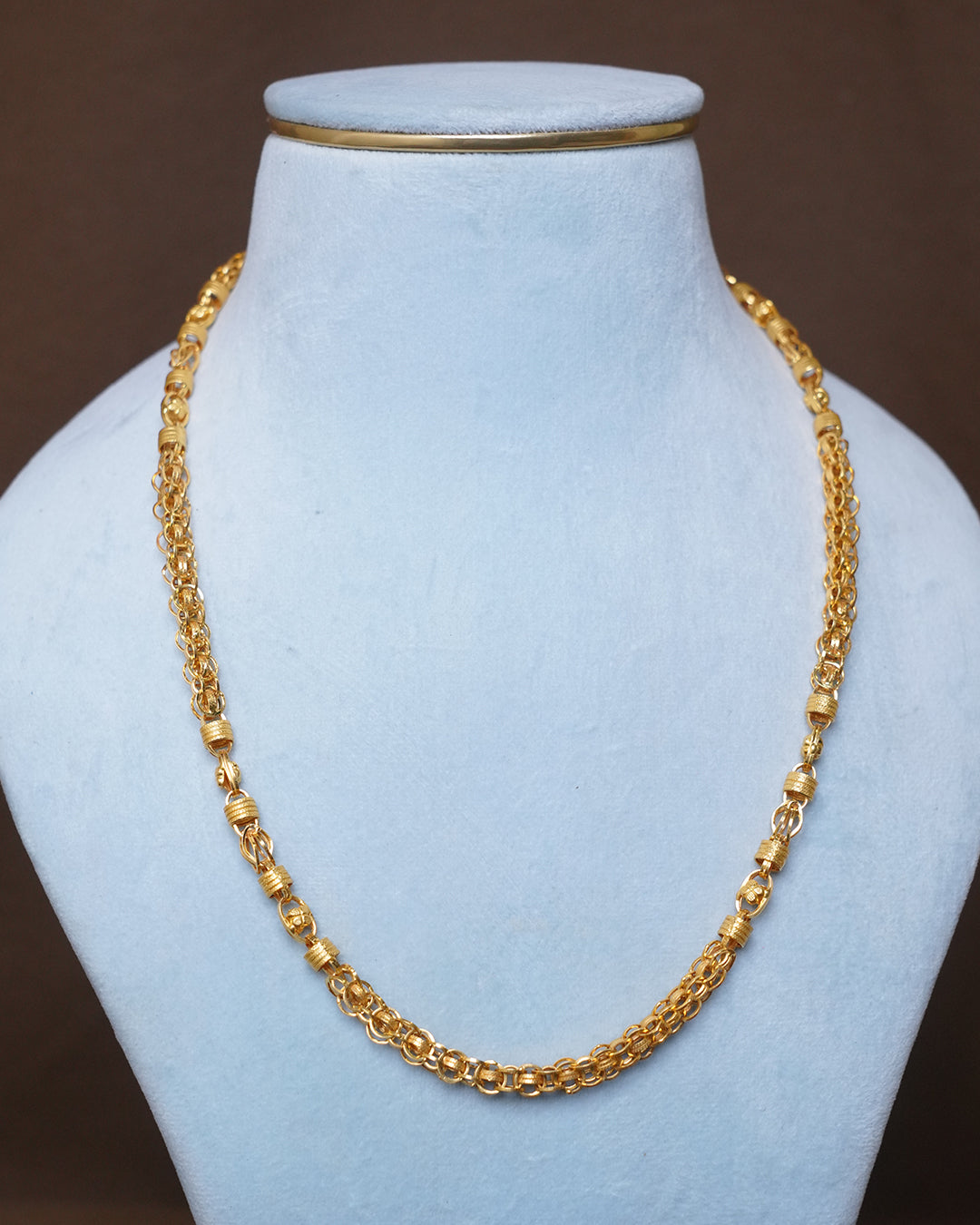Premium Solid Gold Pattern Link Chain – 20 Inch