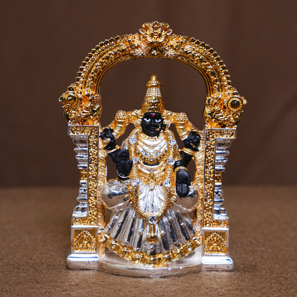 Divine Goddess Idol – Gold & Silver Plated Decorative Statue (4 Inch)