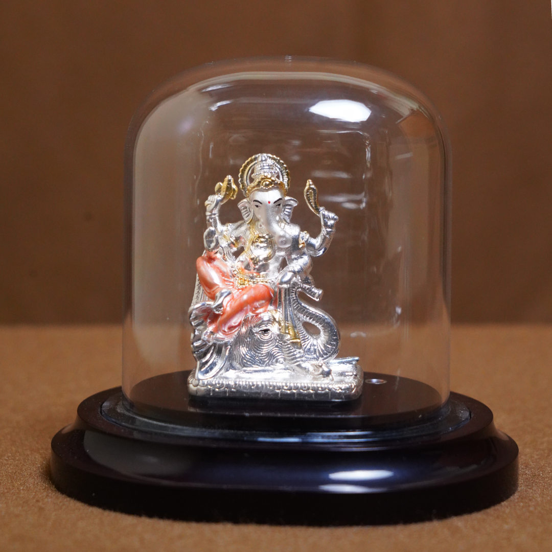 Lord Ganesha Idol in Glass Dome (3 Inch)