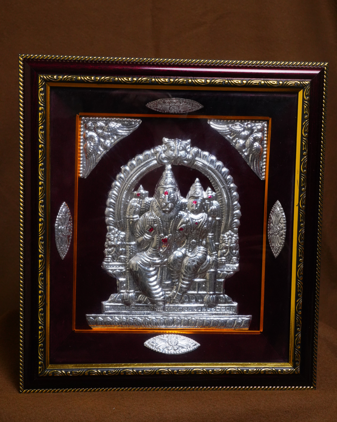 Lakshmi Narasimha Silver-Plated Frame (13 x 11 Inch)