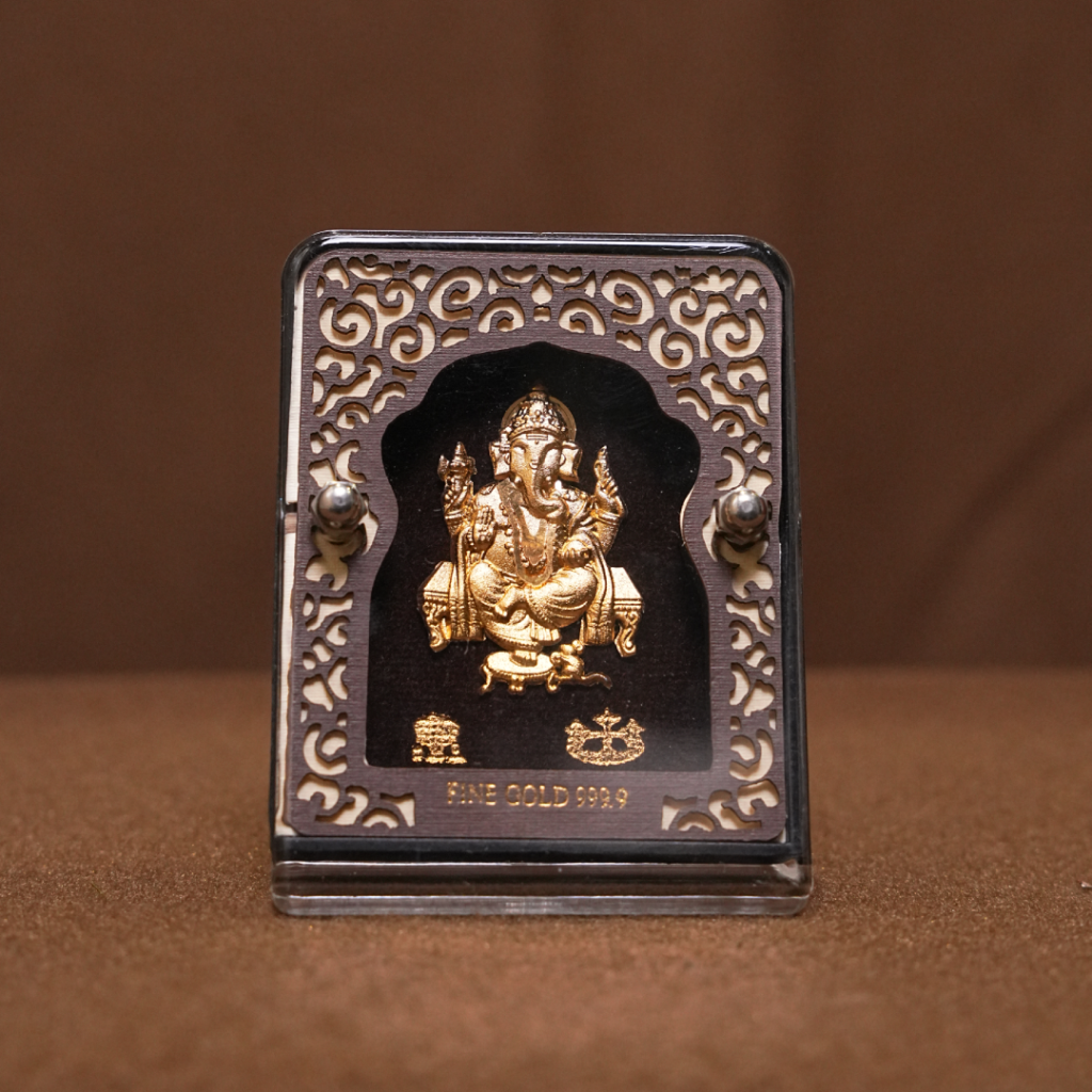 Lord Ganesha Fine Gold Frame (3 x 2 Inch)
