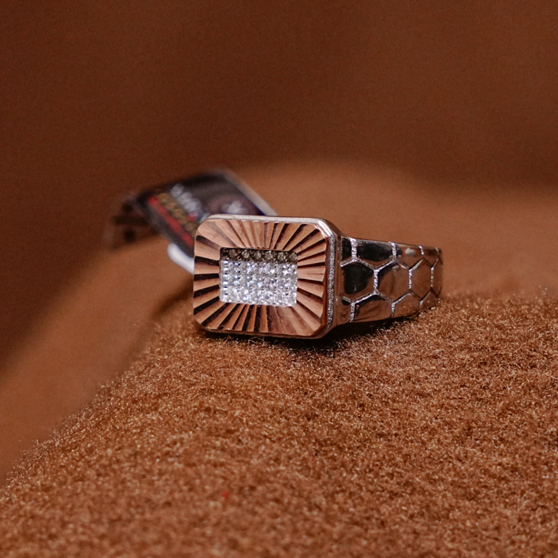 Silver Ring with Zircon Cluster