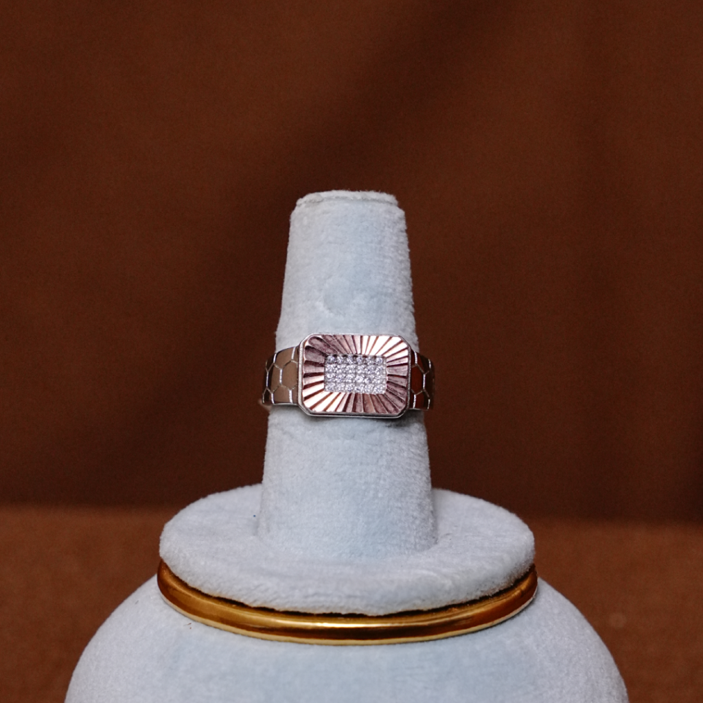 Silver Ring with Zircon Cluster