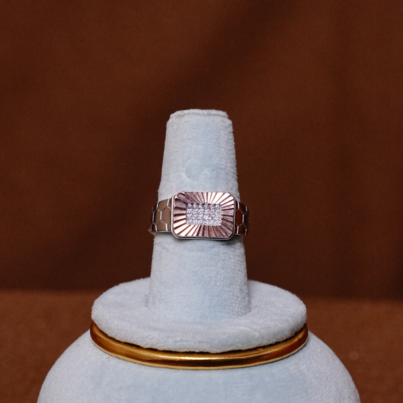 Silver Ring with Zircon Cluster