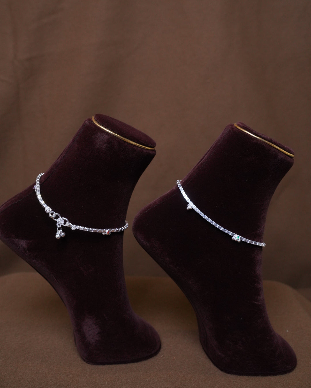 Elegant Silver Anklet with Charm Detail
